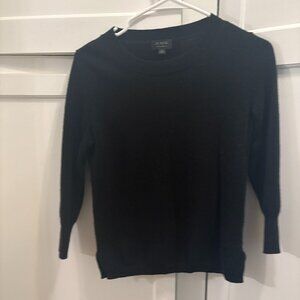 J.CREW Black Cashmere Sweater size XS 3/4 Sleeve